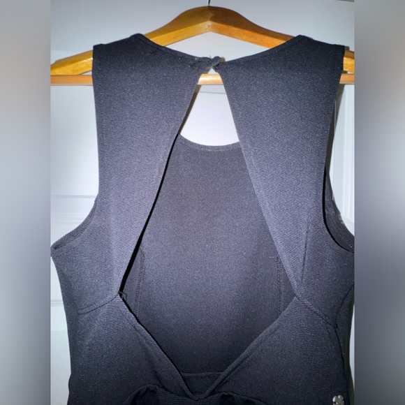 Kendall & Kylie Black Fit and Flare Mini Ribbed Dress - Picture 4 of 6